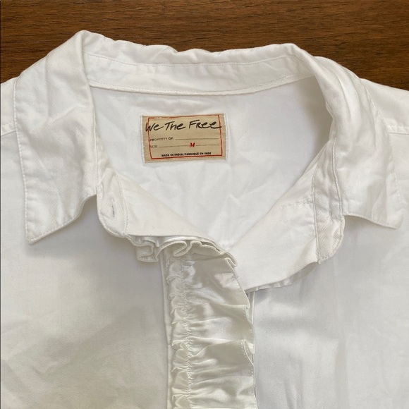 We The Free Free Night Moves long sleeve button down shirt, white, size M - Picture 10 of 15